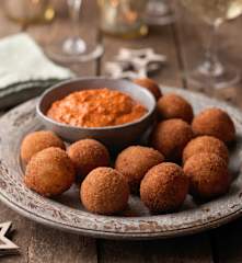 Crab Croquettes with Romesco Sauce
