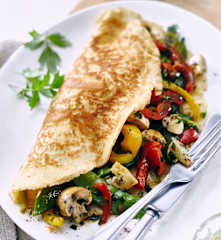 Pfannkuchen mit gemischtem Gemüse