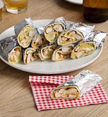 Wraps de frango com ananás