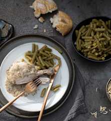 Pollo en salsa de champiñones