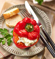 Gefüllte Paprika mit Linsenbolognese