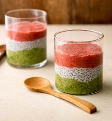 Kiwi and Raspberry Chia Pudding (No Added Sugar)