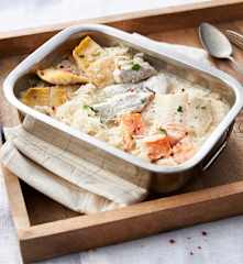 Gratin de poissons à la choucroute