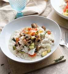 Risotto con verdure e sogliola