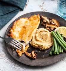 Miso Whitefish with Green Beans and Chickpea Purée