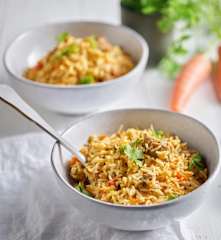 Riso pilaf con maiale