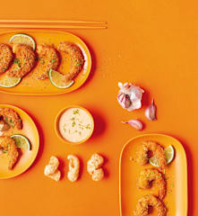 Langostinos crujientes con mayonesa de sriracha