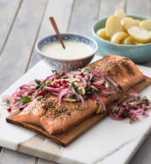 Middle Eastern planked salmon (MEATER+®)