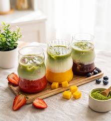 Fruity Iced Matcha Latte