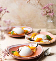 Pannacotta à la noix de coco et aux oranges caramélisées