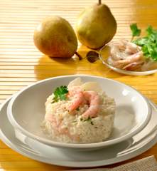 Risotto alle pere e gamberetti
