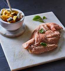 sous-vide慢煮三文鱼配西葫芦