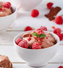 Espuma de chocolate y frambuesa