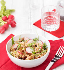 Dinkelsalat mit Radieschen und Rucola