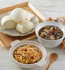 蔬菜炊飯&牛蒡鮮菇湯