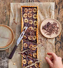 Tarte fine au chocolat et à la banane