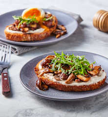 Miso Mushroom Toast with Tahini Yogurt
