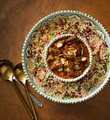 Moroccan lamb with pilaf