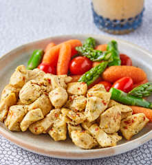 Pollo al limón con verduras