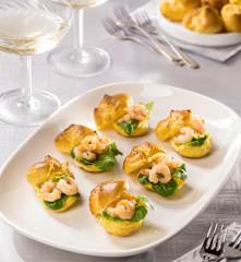Bignè al ripieno di gamberetti
