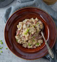 奶香培根野菇燉飯