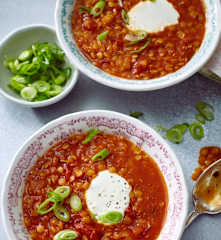 Linsen-Tomaten-Suppe