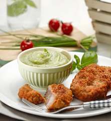 Holandský řízek s bramborovo-brokolicovým pyré