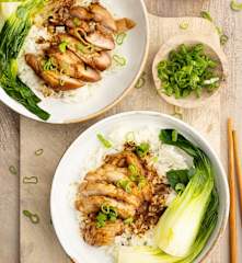 Poulet sauce soja avec légumes verts