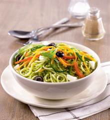 Septembre - Spaghetti aux légumes et pesto de roquette