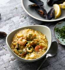 Risotto de mariscos (sin lácteos)