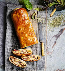 Enrolado de legumes e frango