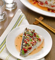 Steamed Sea Bass with Lime Sauce
