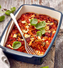 Chorizo-Feta-Rosenkohl-Auflauf