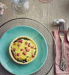 Crostatine ai piselli e prosciutto (senza glutine)