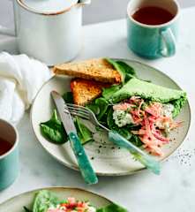 Greens and ham egg white omelette (Diabetes)