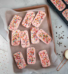 High Protein Strawberry choc-chip icecreams