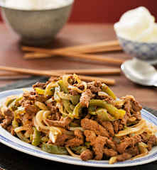 Manzo con peperoni in salsa piccante