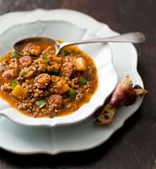 Spanish Green Lentil And Chorizo Soup