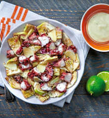 Insalata di polpo con dressing al lime