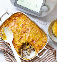Hachis parmentier aux herbes,  purée au paprika