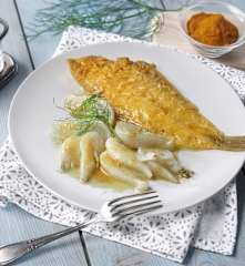 Sogliole e finocchi con curry al Varoma