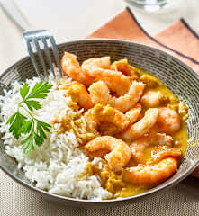 Crevettes au curry et coco
