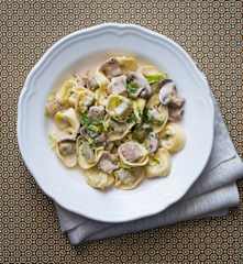 Mushroom and bacon pasta