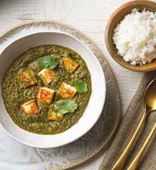 Palak Paneer mit Reis