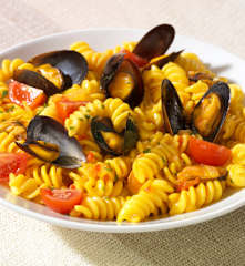Fusilli mit pikanten Miesmuscheln