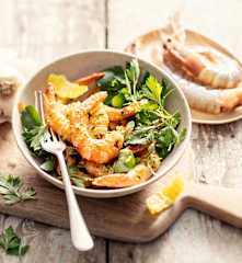 Gambas sautées au beurre persillé
