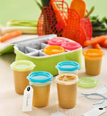 Purés de verduras y arroz con carne o pescado