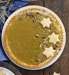 Crostata natalizia con crema di pistacchi