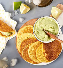 Mini-crêpes de potiron au guacamole