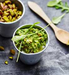 Pesto de roquette, pistache et safran